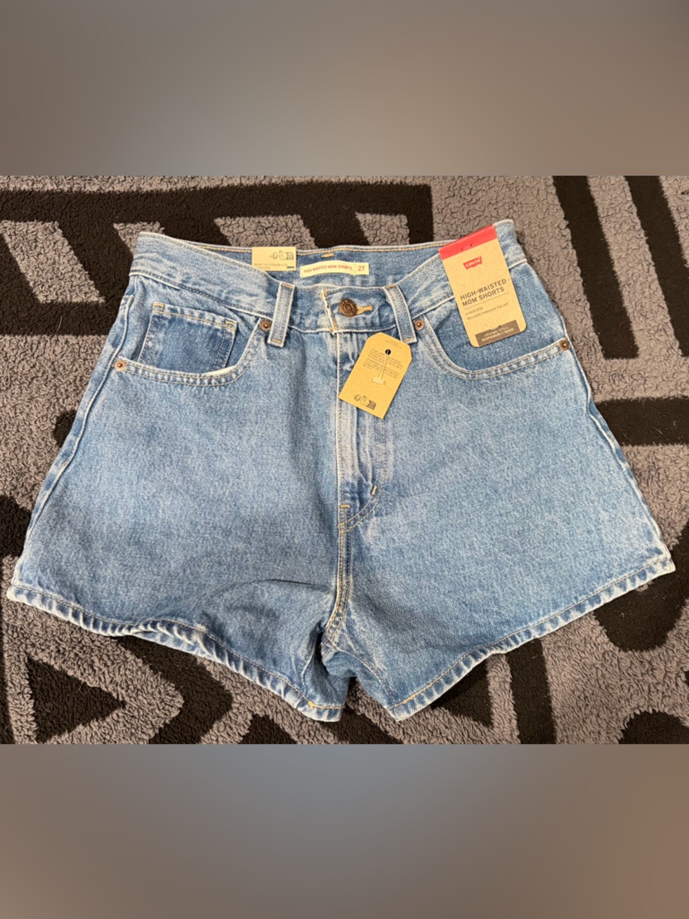 Levi's Blue High-Waisted Denim Shorts